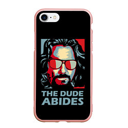 Чехол iPhone 7/8 матовый The Dude Abides Лебовски, цвет: 3D-светло-розовый