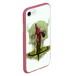 Чехол iPhone 7/8 матовый Quake Champions, цвет: 3D-малиновый — фото 2