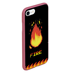 Чехол iPhone 7/8 матовый FIRE, цвет: 3D-малиновый — фото 2