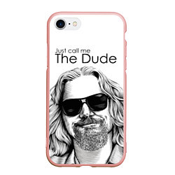 Чехол iPhone 7/8 матовый Just call me the Dude, цвет: 3D-светло-розовый