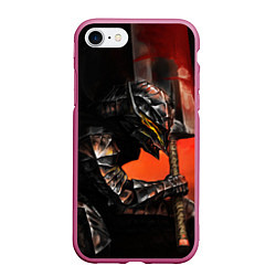 Чехол iPhone 7/8 матовый БЕРСЕРК оранжевый, цвет: 3D-малиновый