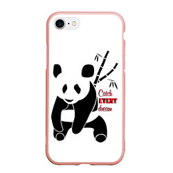 Чехол iPhone 7/8 матовый Панда и сон, цвет: 3D-светло-розовый