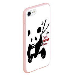 Чехол iPhone 7/8 матовый Панда и сон, цвет: 3D-светло-розовый — фото 2