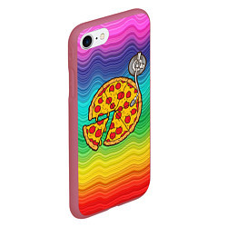 Чехол iPhone 7/8 матовый D j Пицца, цвет: 3D-малиновый — фото 2