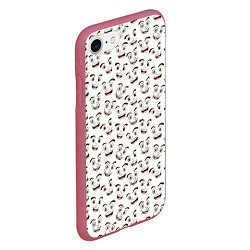 Чехол iPhone 7/8 матовый Рожицы, цвет: 3D-малиновый — фото 2