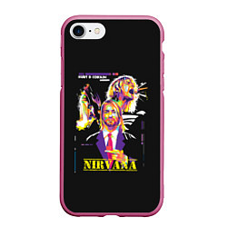 Чехол iPhone 7/8 матовый Kurt Cobain, цвет: 3D-малиновый