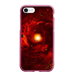Чехол iPhone 7/8 матовый КОСМИЧЕСКИЙ ВИХРЬ, цвет: 3D-малиновый