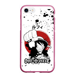 Чехол iPhone 7/8 матовый Манки Д Луффи One Piece, цвет: 3D-малиновый