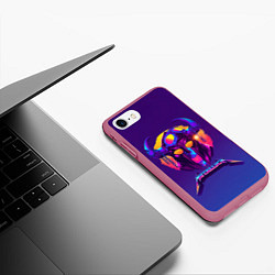 Чехол iPhone 7/8 матовый Metallica Neon, цвет: 3D-малиновый — фото 2