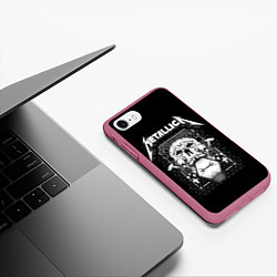 Чехол iPhone 7/8 матовый Death magnetic, цвет: 3D-малиновый — фото 2