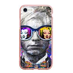 Чехол iPhone 7/8 матовый Andy Warhol Энди Уорхол, цвет: 3D-светло-розовый