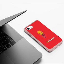 Чехол iPhone 7/8 матовый Энди Уорхол - Красный Ленин, цвет: 3D-светло-розовый — фото 2