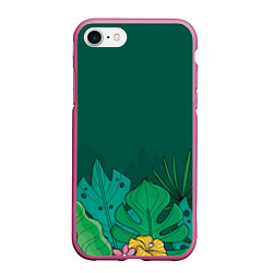 Чехол iPhone 7/8 матовый Мои джунгли, цвет: 3D-малиновый