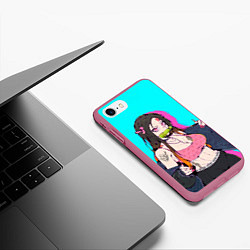 Чехол iPhone 7/8 матовый Стильная Нэезуко, цвет: 3D-малиновый — фото 2