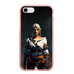 Чехол iPhone 7/8 матовый THE WITCHER CIRI, цвет: 3D-светло-розовый