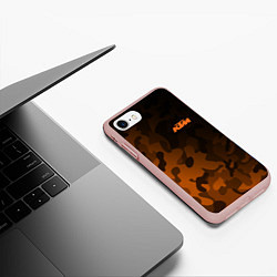 Чехол iPhone 7/8 матовый KTM КТМ CAMO RACING, цвет: 3D-светло-розовый — фото 2