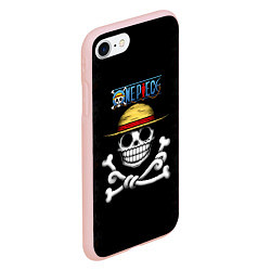 Чехол iPhone 7/8 матовый Пираты Соломенной Шляпы One Piece, цвет: 3D-светло-розовый — фото 2