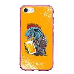 Чехол iPhone 7/8 матовый Пивозавр - Взрыв, цвет: 3D-малиновый