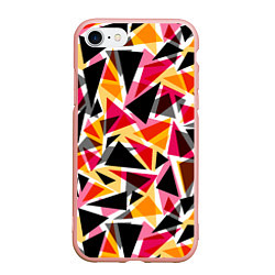 Чехол iPhone 7/8 матовый Разноцветные треугольники, цвет: 3D-светло-розовый