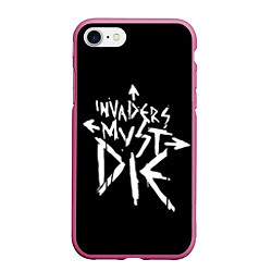 Чехол iPhone 7/8 матовый Invaders must die, цвет: 3D-малиновый