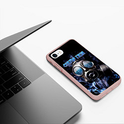 Чехол iPhone 7/8 матовый Сектор Газа противогаз и дым, цвет: 3D-светло-розовый — фото 2