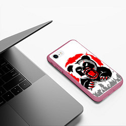 Чехол iPhone 7/8 матовый Злая Кровавая Панда, цвет: 3D-малиновый — фото 2