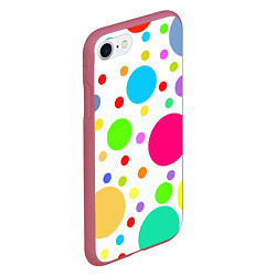 Чехол iPhone 7/8 матовый Polka dot, цвет: 3D-малиновый — фото 2
