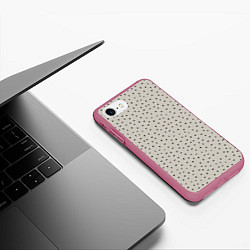 Чехол iPhone 7/8 матовый Звёздочки, цвет: 3D-малиновый — фото 2