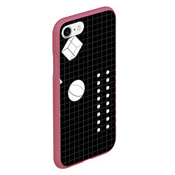 Чехол iPhone 7/8 матовый Черно-белые фигуры 3D, цвет: 3D-малиновый — фото 2