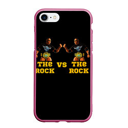 Чехол iPhone 7/8 матовый The ROCK VS The ROCK, цвет: 3D-малиновый