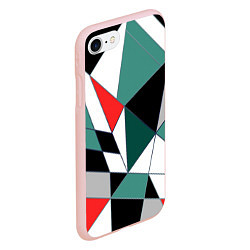 Чехол iPhone 7/8 матовый Абстрактный геометрический, цвет: 3D-светло-розовый — фото 2