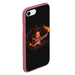 Чехол iPhone 7/8 матовый Безумный Чермандер, цвет: 3D-малиновый — фото 2