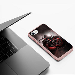 Чехол iPhone 7/8 матовый СУПЕРБАЙК, цвет: 3D-светло-розовый — фото 2