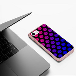 Чехол iPhone 7/8 матовый ПСЖ Неон, цвет: 3D-светло-розовый — фото 2