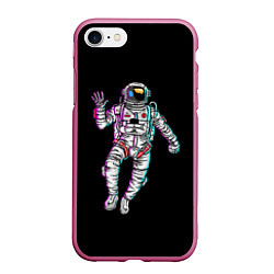 Чехол iPhone 7/8 матовый Космонавт, цвет: 3D-малиновый