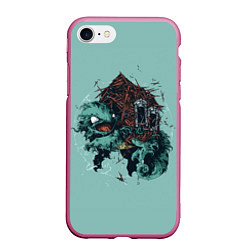 Чехол iPhone 7/8 матовый Домик Сквиртла, цвет: 3D-малиновый