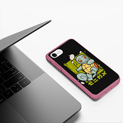 Чехол iPhone 7/8 матовый Пузырьки Сквиртла, цвет: 3D-малиновый — фото 2