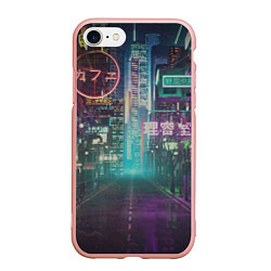 Чехол iPhone 7/8 матовый Neon Tokyo, цвет: 3D-светло-розовый