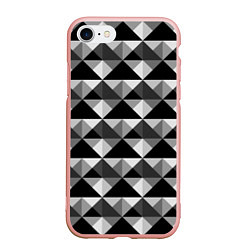 Чехол iPhone 7/8 матовый Современный геометрический, цвет: 3D-светло-розовый