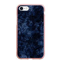 Чехол iPhone 7/8 матовый Темно-синяя текстура камня, цвет: 3D-светло-розовый