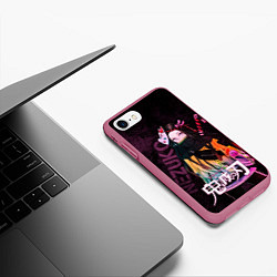 Чехол iPhone 7/8 матовый Незуко Камадо Kimetsu no aiba, цвет: 3D-малиновый — фото 2