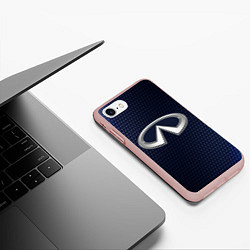 Чехол iPhone 7/8 матовый Инфинити - Карбон, цвет: 3D-светло-розовый — фото 2
