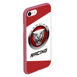 Чехол iPhone 7/8 матовый Ягуар - Racing, цвет: 3D-малиновый — фото 2