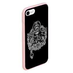 Чехол iPhone 7/8 матовый Скелет Лемми, цвет: 3D-светло-розовый — фото 2