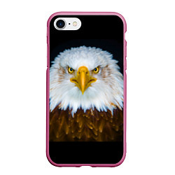 Чехол iPhone 7/8 матовый Белоголовый орлан, цвет: 3D-малиновый