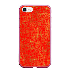 Чехол iPhone 7/8 матовый ЗОЛОТЫЕ ХРИЗАНТЕМЫ ПАТТЕРН, цвет: 3D-малиновый