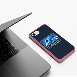 Чехол iPhone 7/8 матовый Traveller, цвет: 3D-малиновый — фото 2