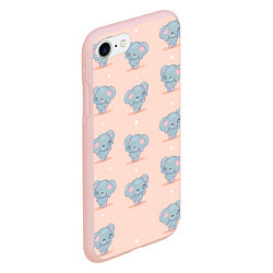 Чехол iPhone 7/8 матовый Слоники, цвет: 3D-светло-розовый — фото 2