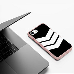 Чехол iPhone 7/8 матовый Три полоски, цвет: 3D-светло-розовый — фото 2