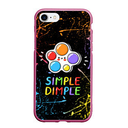 Чехол iPhone 7/8 матовый SIMPLE DIMPLE ИГРУШКА, цвет: 3D-малиновый